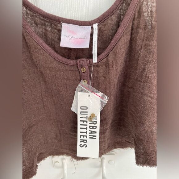 Out From Under Urban Outfitters Brown Cropped Cami 100% Cotton Women’s Size L - Picture 3 of 6